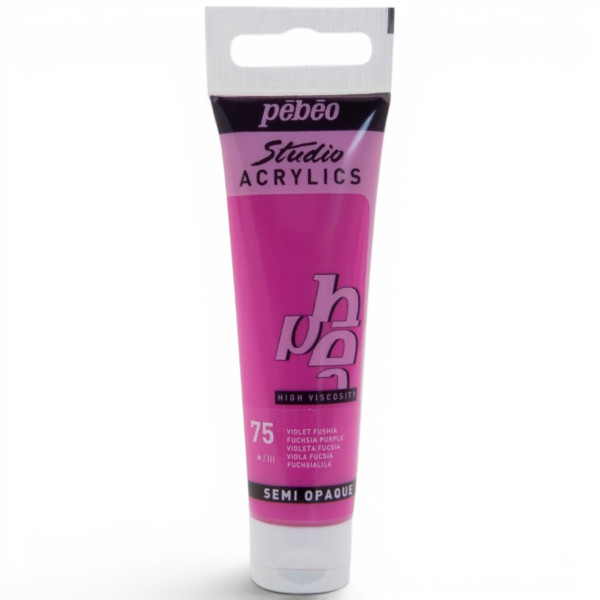 photo-Peinture acrylique - Violet fuchsia - 75 - Pébéo Studio Acrylics - Tube 30ml