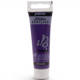 photo-Peinture acrylique - Violet cobalt foncé - 47 - Pébéo Studio Acrylics - Tube 30ml