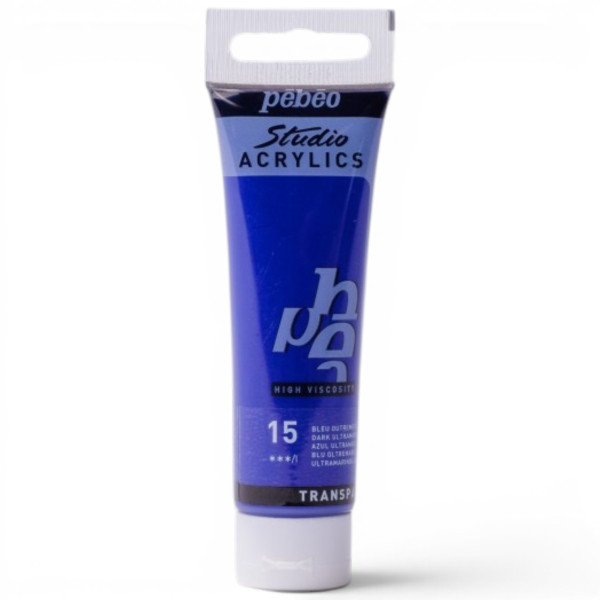 photo-Peinture acrylique - Bleu outremer foncé - 15 - Pébéo Studio Acrylics - Tube 30ml