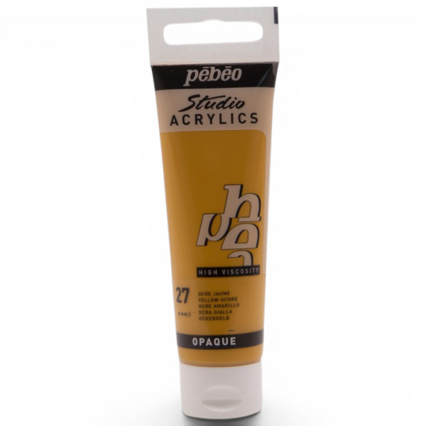 photo-Peinture acrylique - Ocre jaune - 27 - Pébéo Studio Acrylics - Tube 30ml