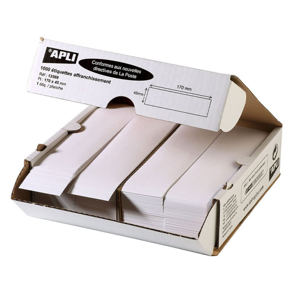 Boîte de 1000 étiquettes 170x45mm pour affranchissement | Apli 13569 | Artmania