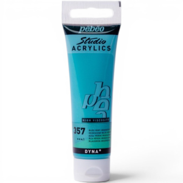 photo-Peinture acrylique - Bleu vert iridescent - 357 - Pébéo Studio Acrylics - Tube 30ml