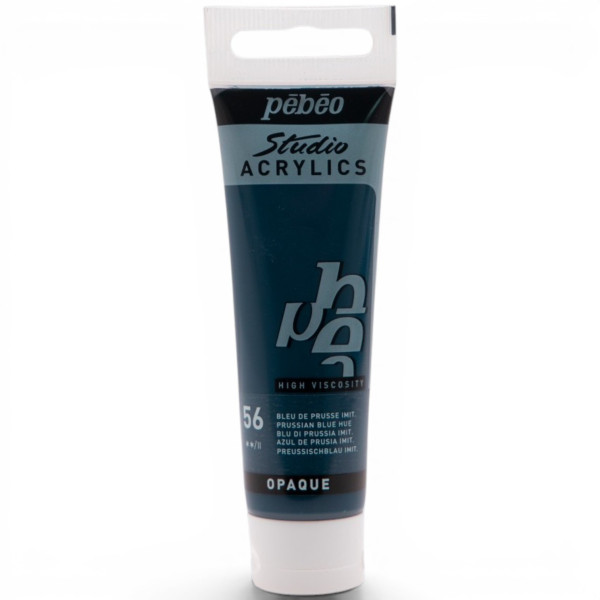 photo-Peinture acrylique - Bleu de Prusse - 56 - Pébéo Studio Acrylics - Tube 30ml