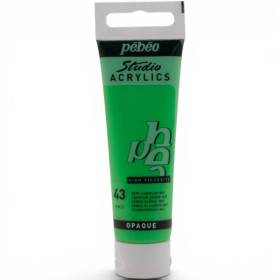 photo-Peinture acrylique - Vert cadmium - 43 - Pébéo Studio Acrylics - Tube 30ml