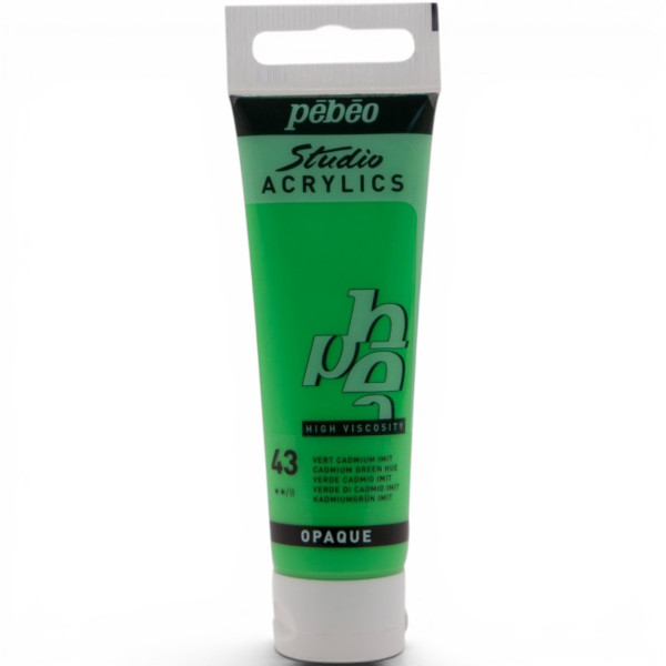 photo-Peinture acrylique - Vert cadmium - 43 - Pébéo Studio Acrylics - Tube 30ml