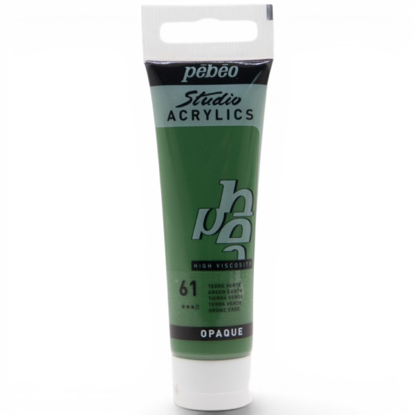 photo-Peinture acrylique - Terre verte - 61 - Pébéo Studio Acrylics - Tube 30ml