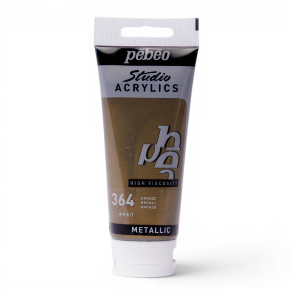 photo-Tube de peinture acrylique - Bronze - Métallique - Pébéo - Studio - 100 ml