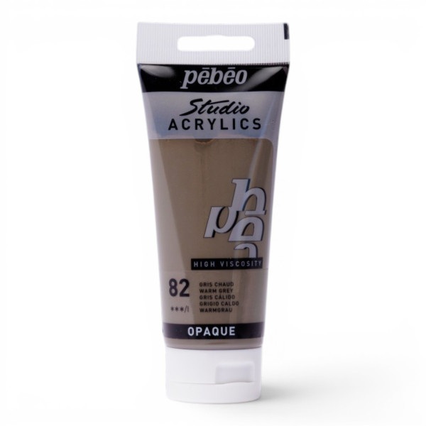 photo-Tube de peinture acrylique - Gris chaud - Pébéo - Studio - 100 ml