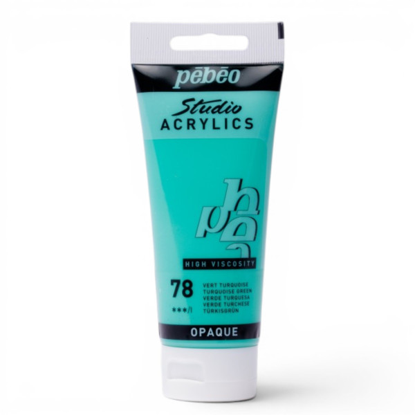 photo-Tube de peinture acrylique - Vert turquoise - Pébéo - Studio - 100 ml