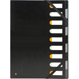 photo-Trieur rigide - Plastique - Extensible - 9 compartiments - Noir - Exacompta