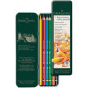 Crayons de couleur - Faber-Castell - Polychromos - 6 couleurs - Boite métal