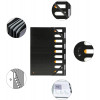 Trieur rigide - Plastique - Extensible - 9 compartiments - Noir - Exacompta