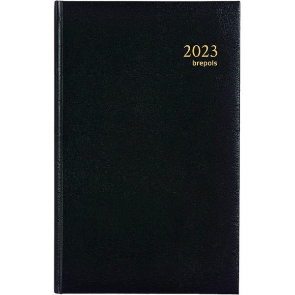 photo-Agenda 2023 Brepols Saturnus Basic 1 jour par page 13 x 20,8 cm noir