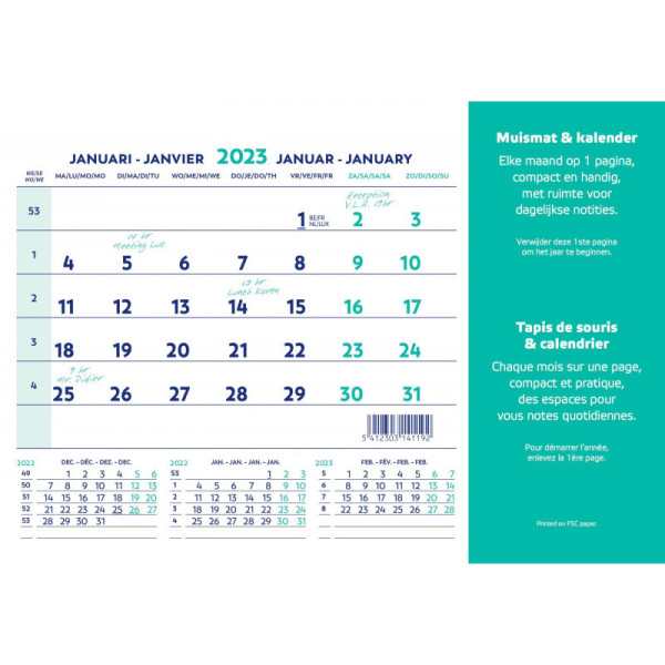 photo-Calendrier tapis de souris Brepols 2023 23 x 18 cm