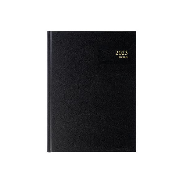 photo-Agenda 2023 Brepols Bremax 2 journalier 1 jour sur 2 pages 21 x 29 cm noir