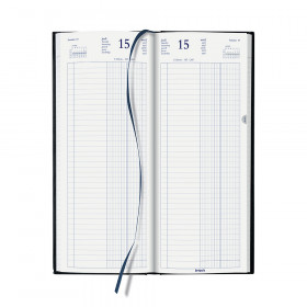 Agenda Journalier 2023 Banquier 1 Jour Sur 2 Pages - 2 Volumes - 14,3 X 32,5 Cm - Noir - Brepols