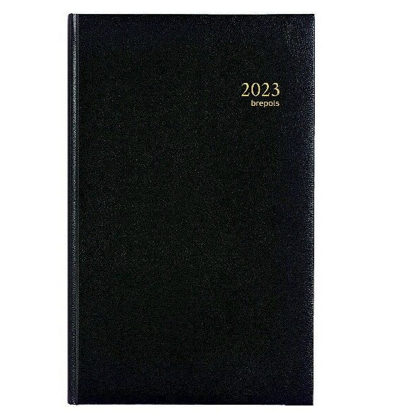 photo-Agenda Journalier 2023 Banquier Large - 17 X 27 Cm - Noir - Brepols