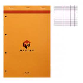 photo-Bloc notes - A4 + - 21x 31,cm - Grands Carreaux - 80 feuilles - Master