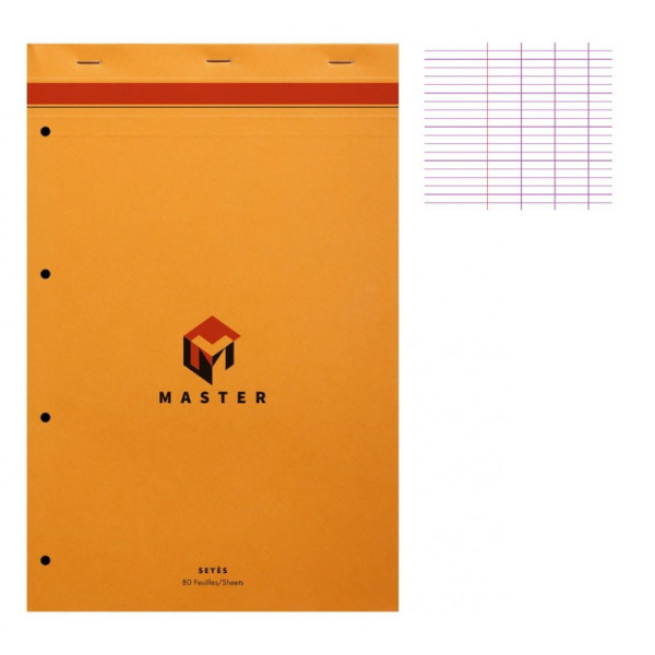 photo-Bloc notes - A4 + - 21x 31,cm - Grands Carreaux - 80 feuilles - Master