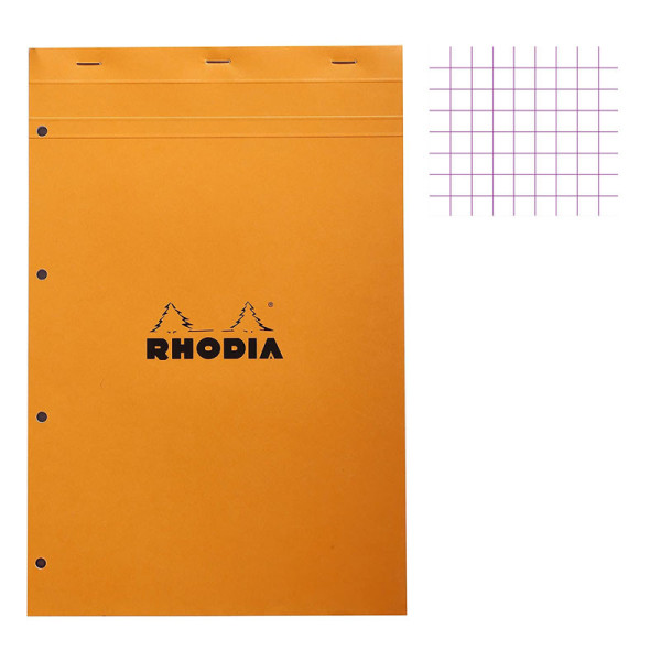 photo-Bloc notes - A4+ - 21x31,8 cm - Petits Carreaux - 80 feuilles - Rhodia