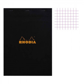 photo-Bloc notes - A6 - 10,5x14,8 cm - Petits Carreaux - 80 feuilles - Noir - Rhodia