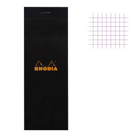 photo-Bloc notes - Shopping -  7,4 x 21 cm - Petits Carreaux - 80 feuilles - Noir - Rhodia