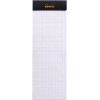 Bloc notes - Shopping -  7,4 x 21 cm - Petits Carreaux - 80 feuilles - Noir - Rhodia