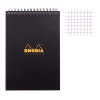 photo-Bloc notes - A5 - 14,8 x 21 cm - Petits Carreaux - 80 feuilles - Noir - Avec spirale - Rhodia - NotePad