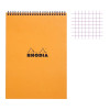 photo-Bloc notes - A4 - 21x29,7cm - Petits Carreaux - 80 feuilles - Orange - Avec spirale - Rhodia