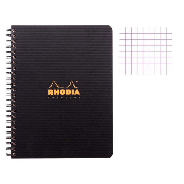photo-Bloc notes - Cahier - A5 - Petits Carreaux - 160 pages - Avec spirale - Rhodia