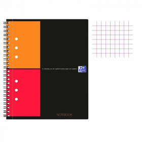 photo-Bloc notes - Cahier - A4 - Petits Carreaux - 160 pages - Avec spirale - Oxford