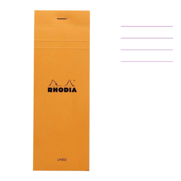photo-Bloc notes - Shopping -  7,4 x 21 cm - Lignes - 80 feuilles - Orange - Rhodia