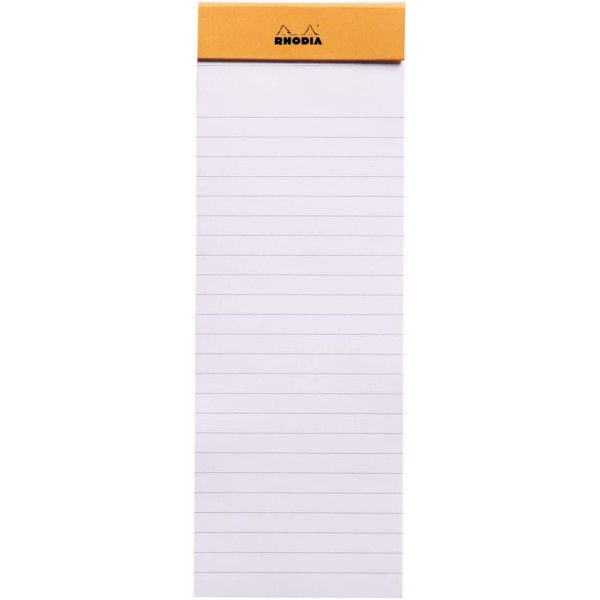 Bloc notes - Shopping -  7,4 x 21 cm - Lignes - 80 feuilles - Orange - Rhodia