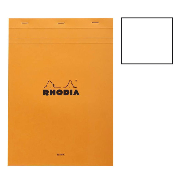 photo-Bloc notes - A5 -  14,8 x 21 cm - Pages blanches - 80 feuilles - Rhodia