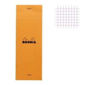 photo-Bloc notes - Shopping - 7,4 x 21 cm - Petits Carreaux - 80 feuilles - Orange - Rhodia
