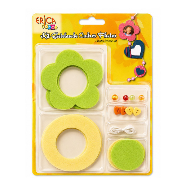 photo-Kit scrapbooking - Guirlande cadres photos - A créer soi-même - Feutrine + accessoires