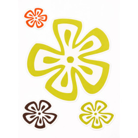 photo-Stickers - Muraux - Autocollants - Repositionnables - Motifs fleurs colorés - Décoration
