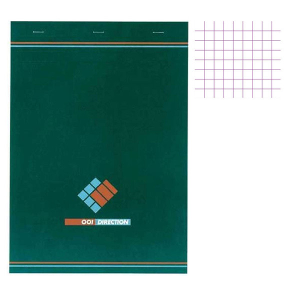 photo-Bloc notes - A5 - 14,8x21cm - Petits Carreaux - 100 feuilles - Direction