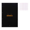 photo-Bloc notes - A4 - 21x29,7 cm - Grands Carreaux - 80 feuilles - Noir - Rhodia