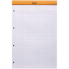 Bloc notes - A4 - 21x29,7 cm - Grands Carreaux - 80 feuilles - Orange - Rhodia