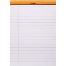 Bloc notes - A4 - 21x29,7 cm - Lignes et marges - 80 feuilles  - Rhodia