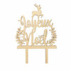 photo-Cake topper Joyeux Noël en bois - Décoration bûche et gâteau - ScrapCooking
