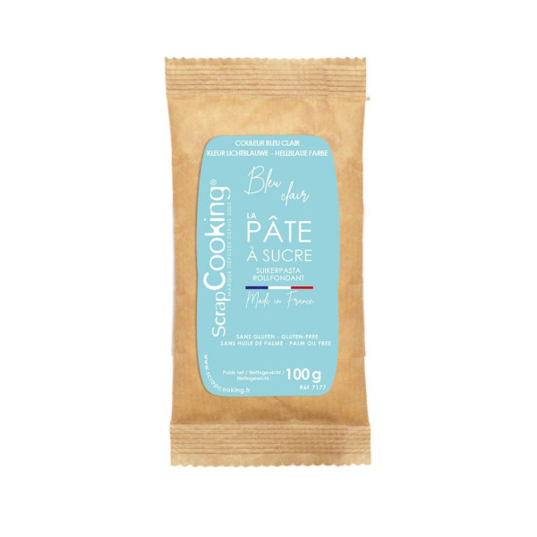 photo-Pâte à sucre bleue - Cake design et décoration gâteau - ScrapCooking - 100g