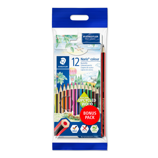 photo-12 crayons de couleur - Gomme blanche - Crayon graphite - Noris Club - Staedtler