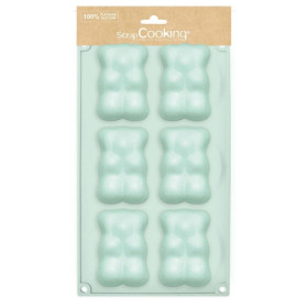 photo-Moule oursons en silicone Platinum - 6 empreintes - Guimauves et gâteaux - ScrapCooking