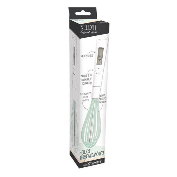 photo-Fouet thermomètre 2-en-1 avec sonde intégrée - -20 à +250 °C - ScrapCooking