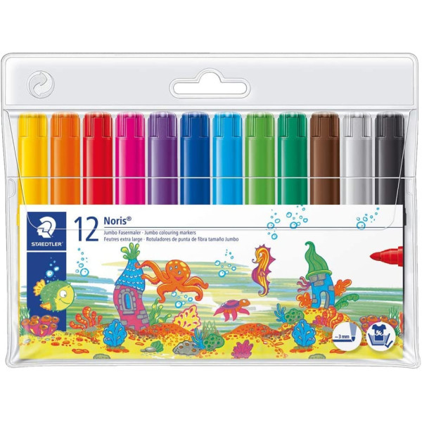 photo-12 feutres de coloriage - Mine extra large -  Encre lavable - Staedtler - Noris Club