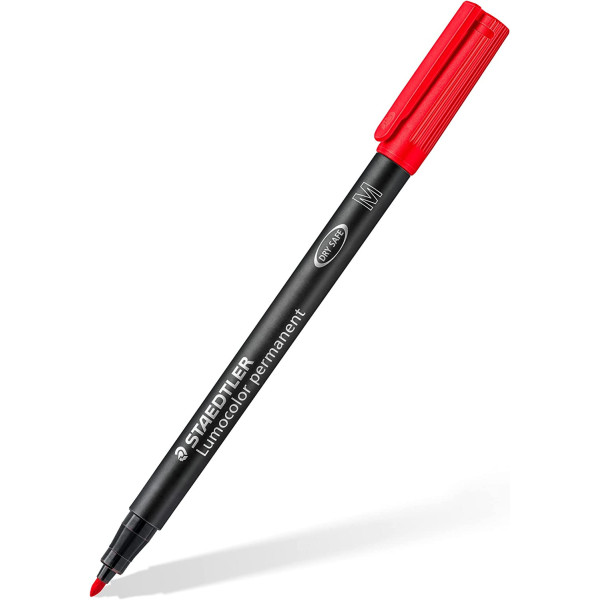 4 feutres - Indélébile - Permanent - Noir Bleu Rouge Vert - Lumocolor - Staedtler