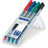 4 feutres - Indélébile - Pointe fine - Noir Bleu Rouge Vert - Lumocolor - Staedtler