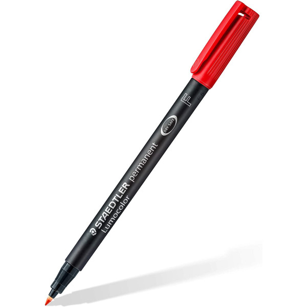 4 feutres - Indélébile - Pointe fine - Noir Bleu Rouge Vert - Lumocolor - Staedtler
